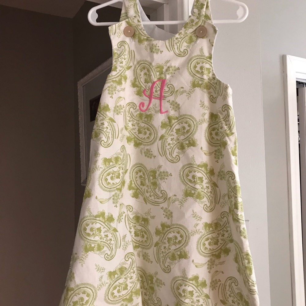 Lolly Wolly Doodle Lined Dress With “A” Monogram